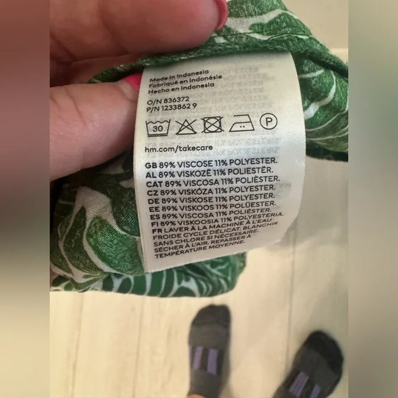 H&M Green Floral Women's Dress size S - Picture 4 of 5